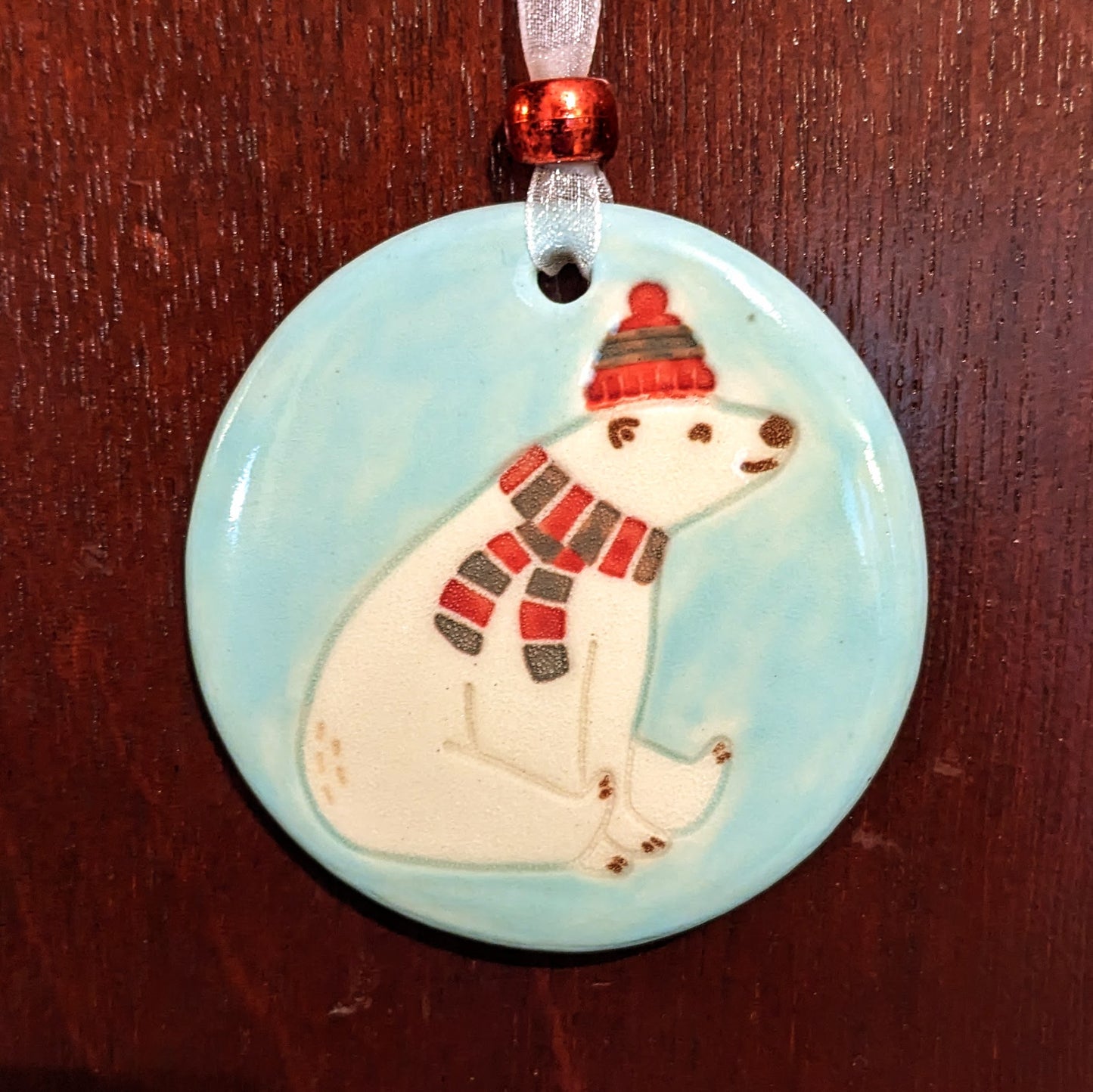 Festive Polar Bear - Ornament