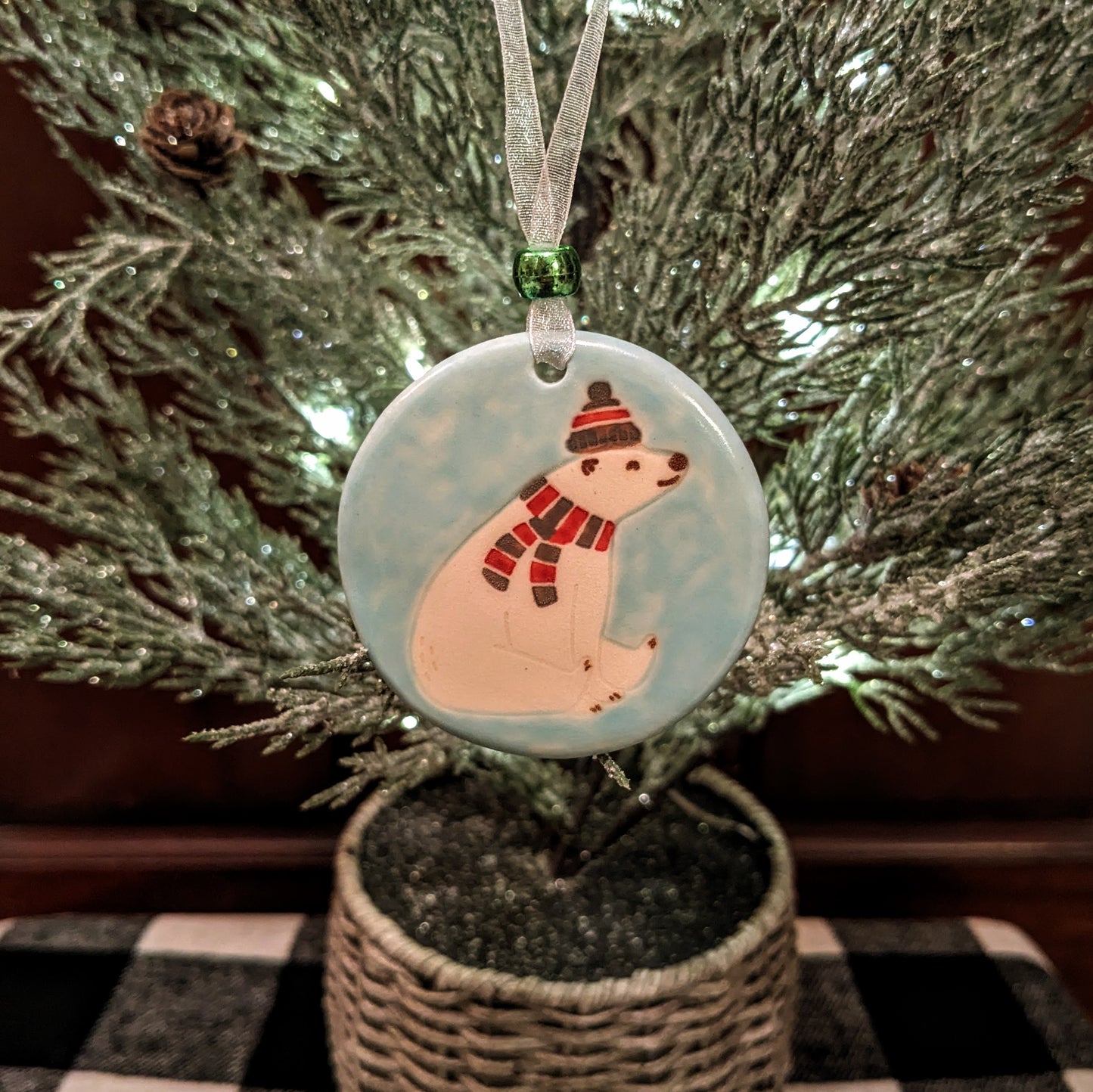 Festive Polar Bear - Ornament