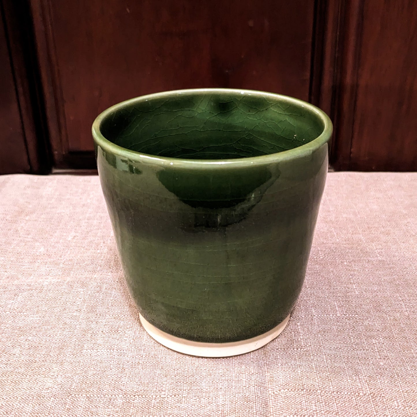 Moss Green Crackle - Small Cup