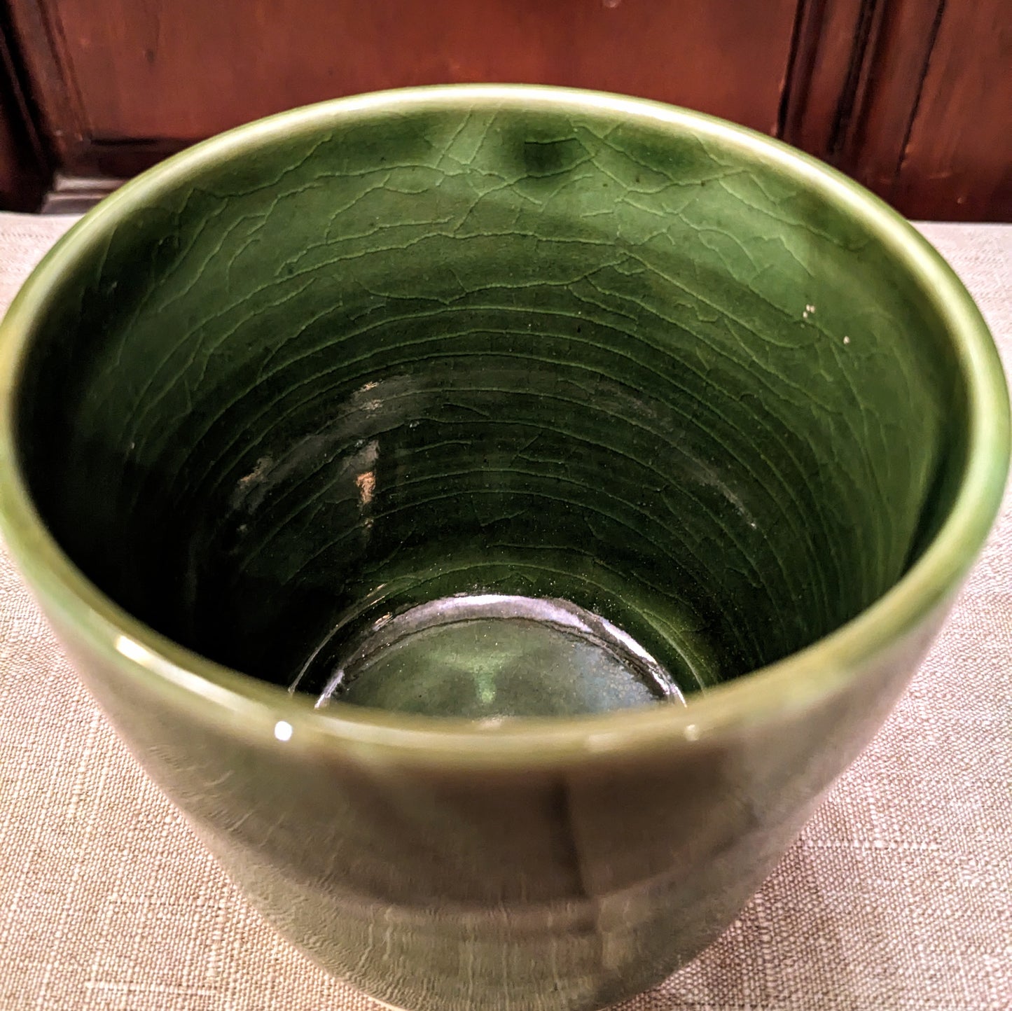 Moss Green Crackle - Small Cup