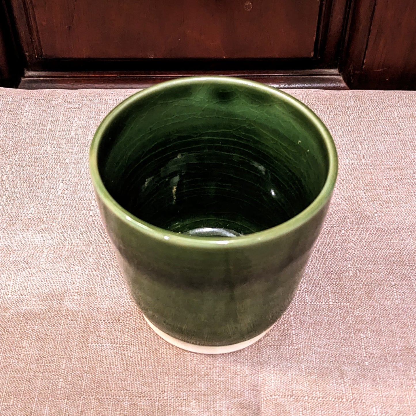 Moss Green Crackle - Small Cup