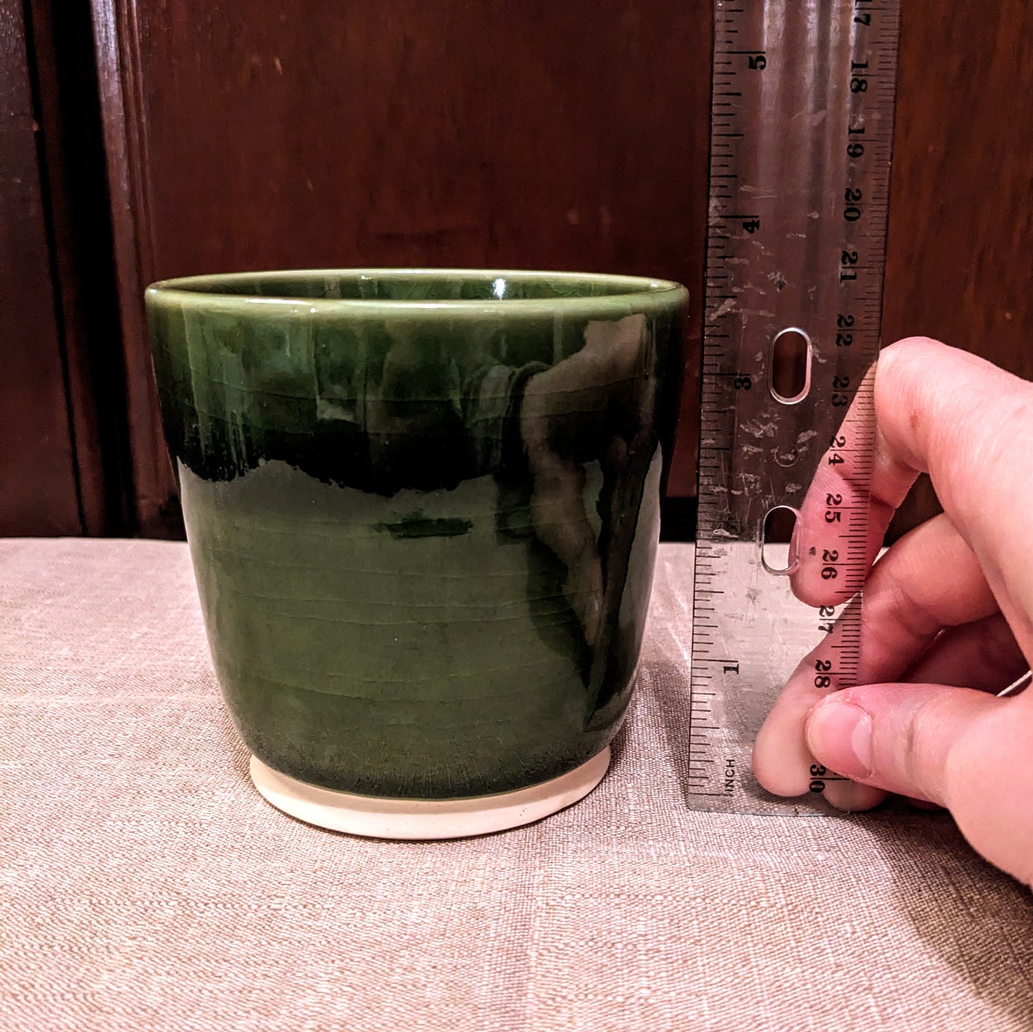 Moss Green Crackle - Small Cup