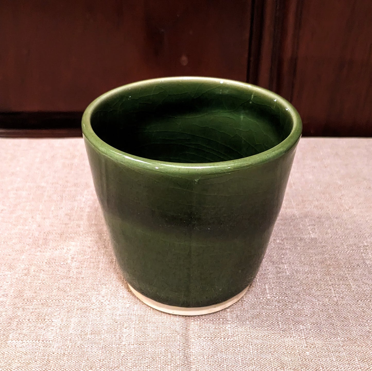 Moss Green Crackle - Small Cup