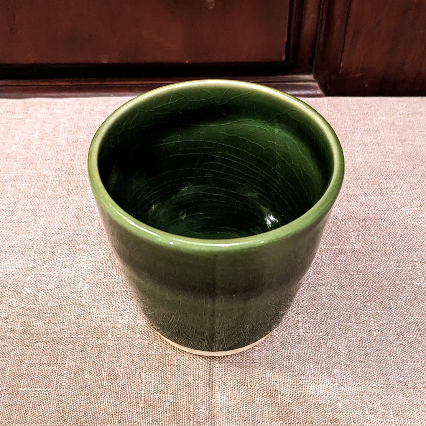 Moss Green Crackle - Small Cup