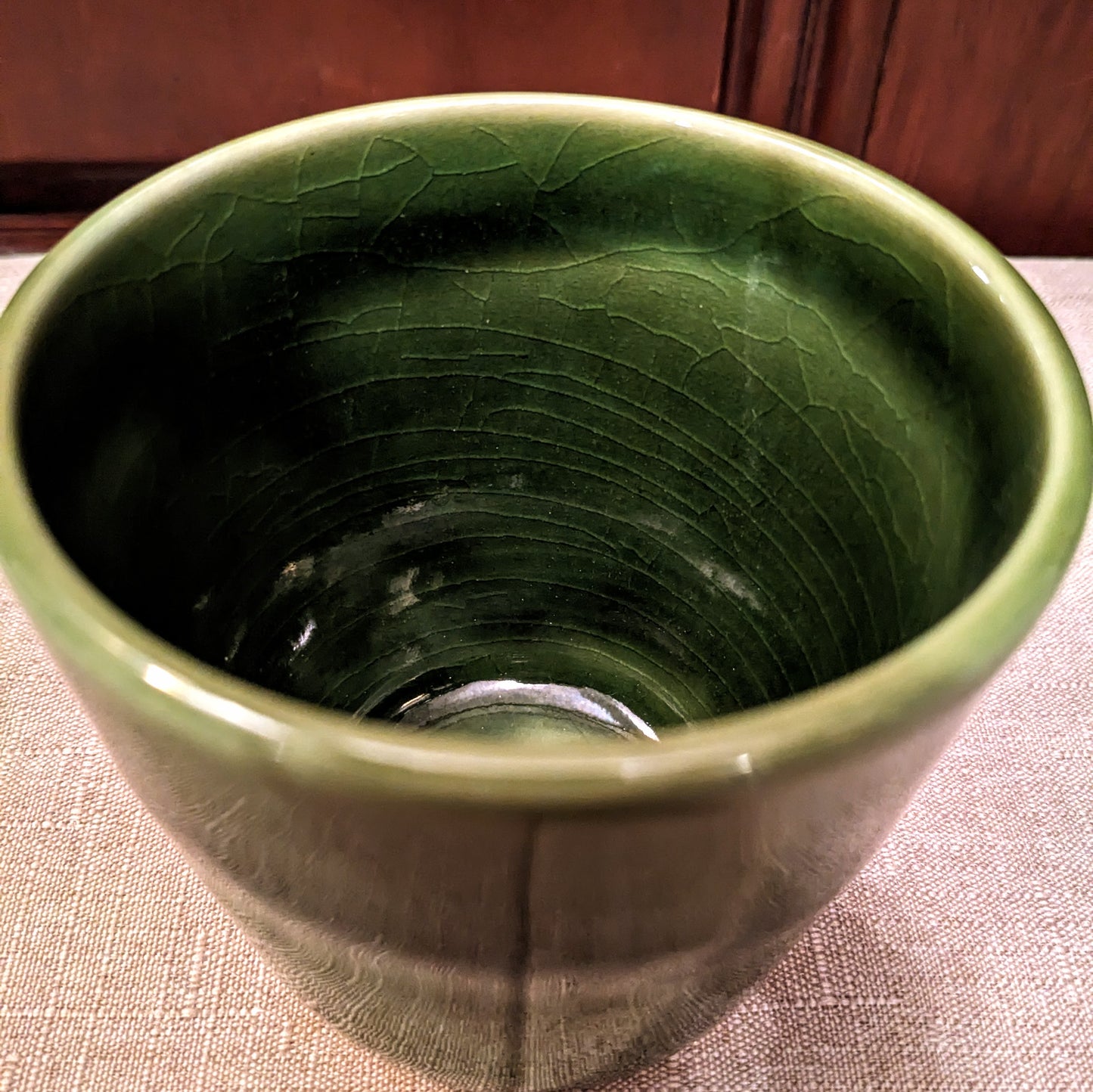 Moss Green Crackle - Small Cup