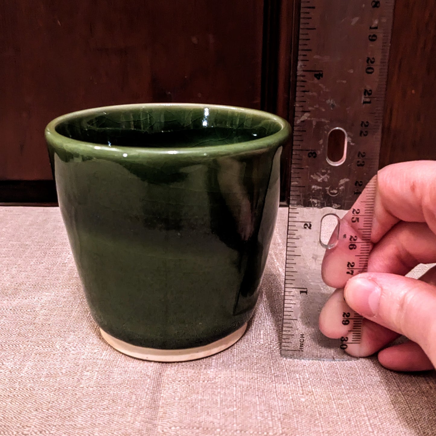 Moss Green Crackle - Small Cup