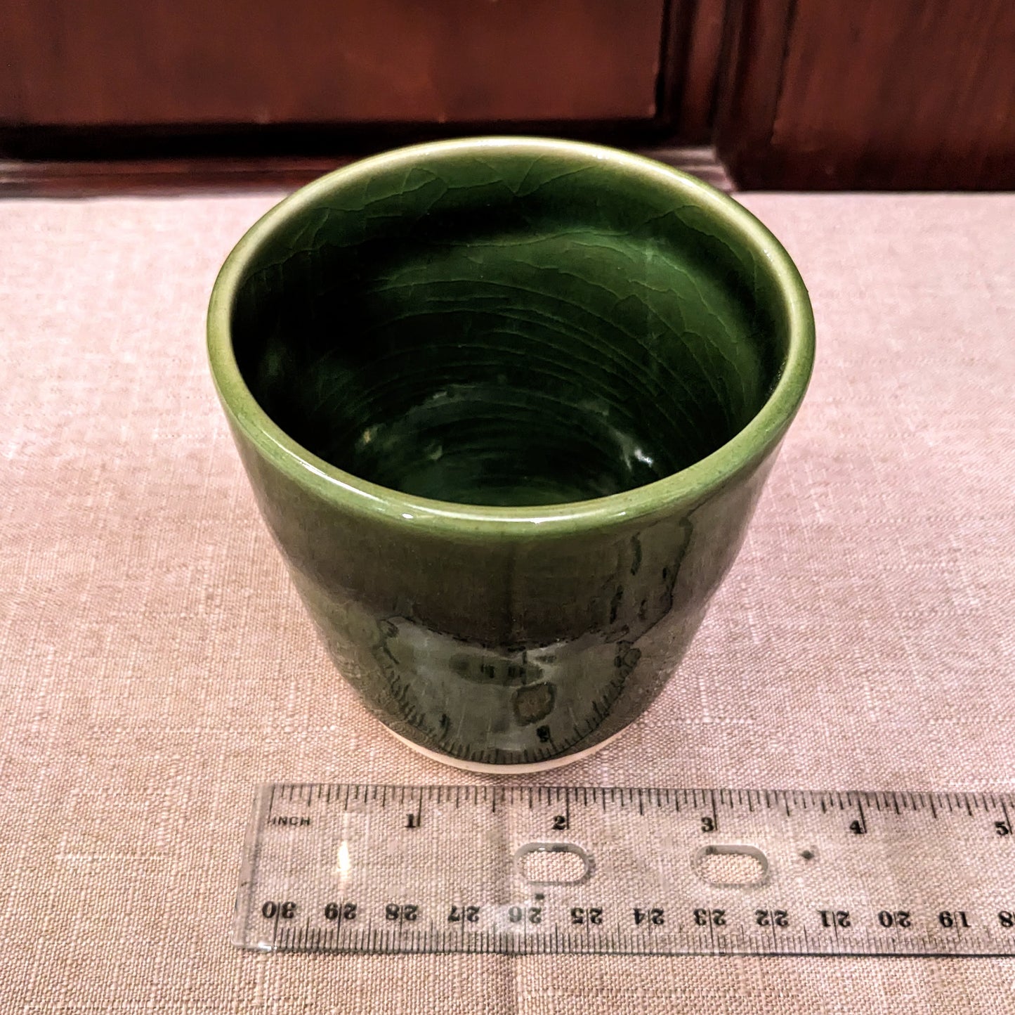 Moss Green Crackle - Small Cup